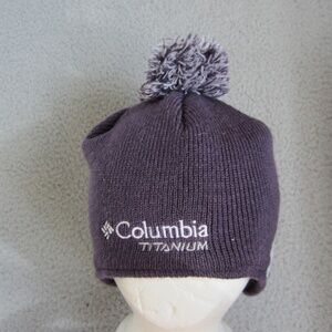 Columbia Titanium Beanie unisex,one size Knie,w/ Pockets,Pom-pom,purple/white‎